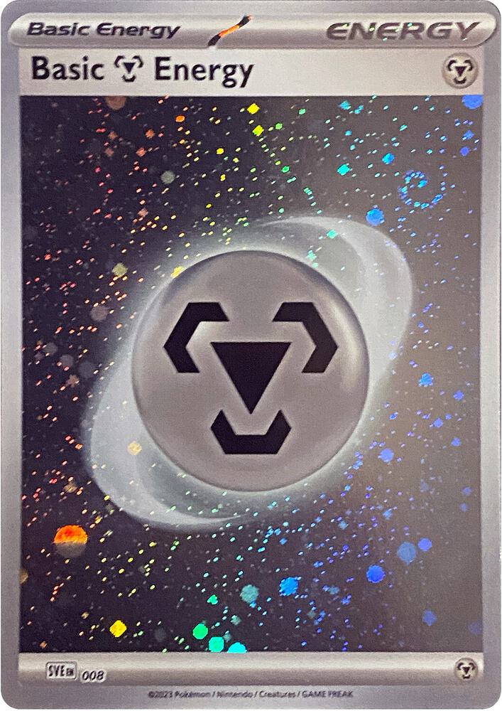 Basic Metal Energy (Cosmos Holo) 008 Pokémon TCG Close-up