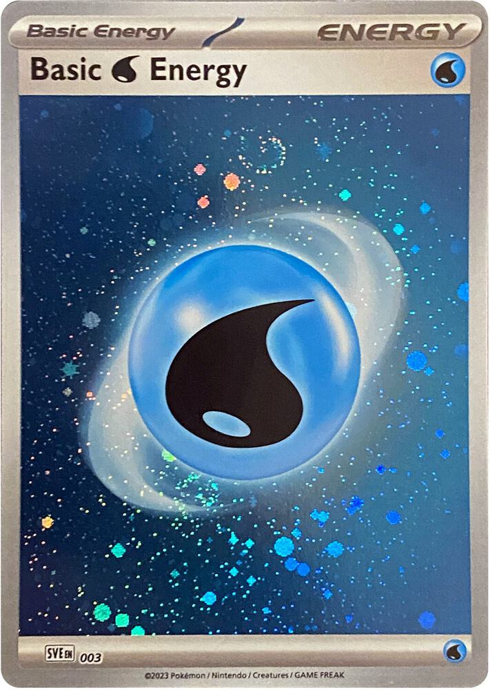 Basic Water Energy (Cosmos Holo) 003 Pokémon TCG Close-up