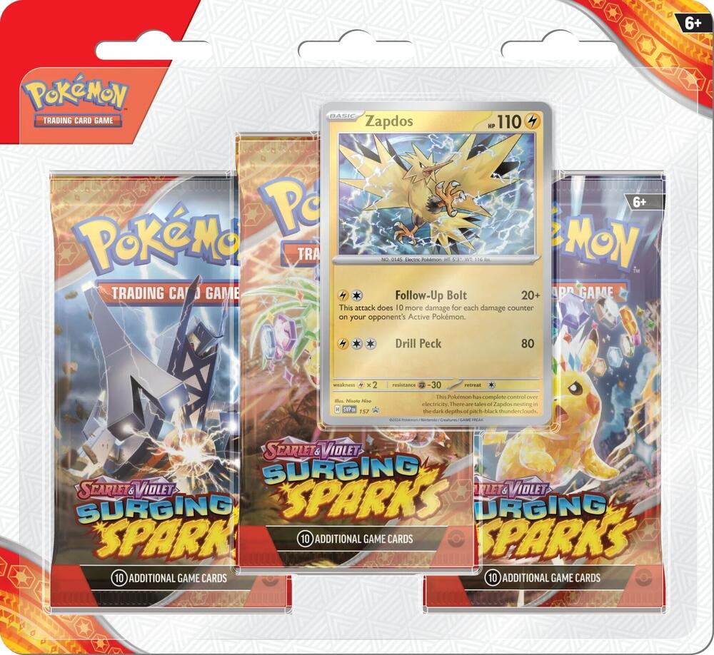 Pokémon Scarlet & Violet : Surging Sparks English 3-pack Blister