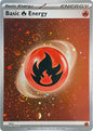 Basic Fire Energy Cosmos Holo 002 Pokémon TCG Close-up