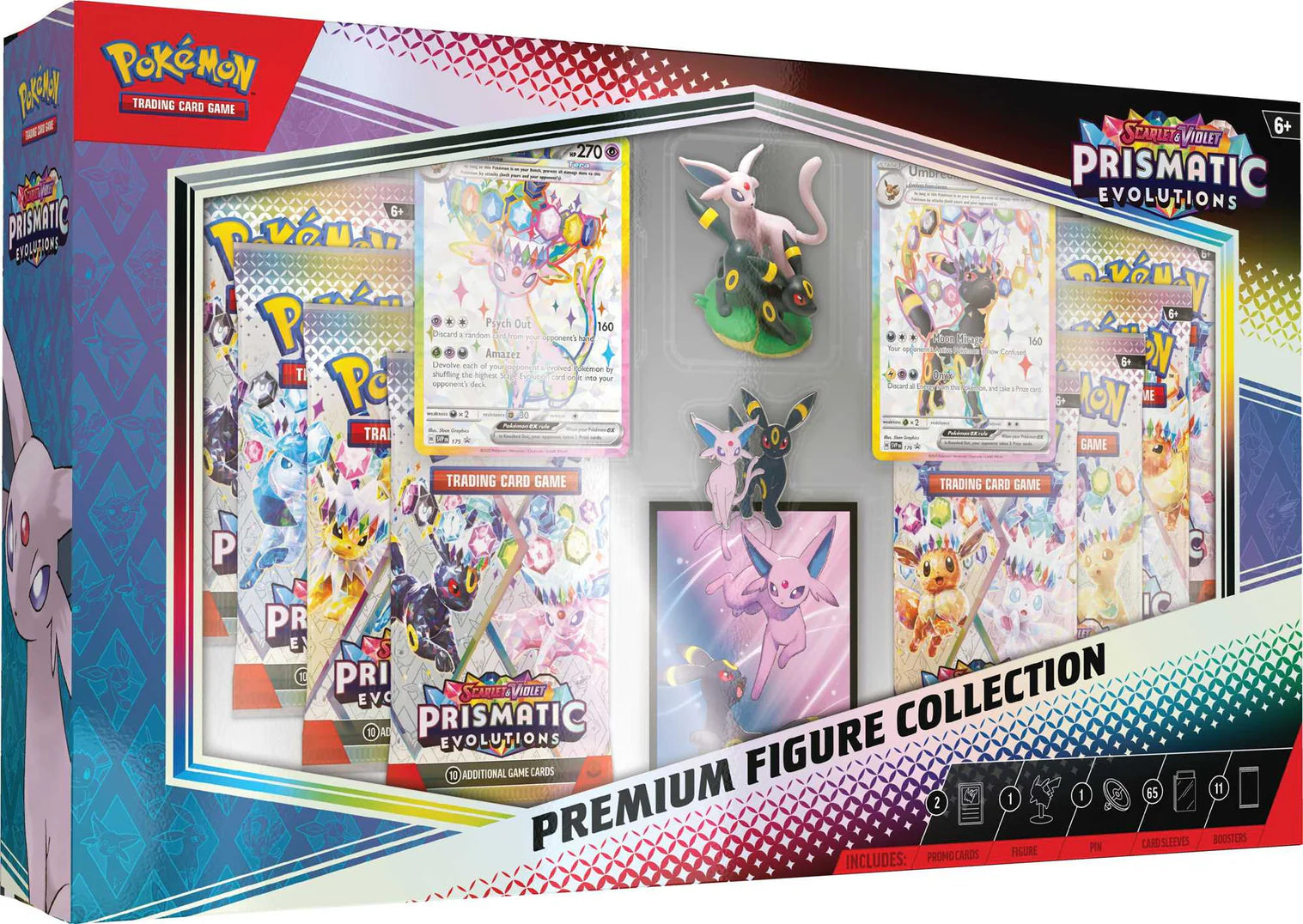 Pokémon TCG Scarlet & Violet 8.5 Prismatic Evolutions Premium Figure Collection Box.