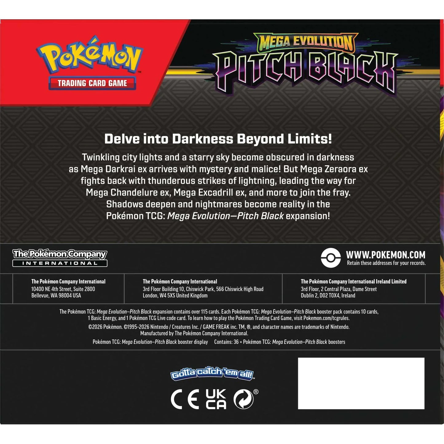 Pokemon TCG: Mega Evolution Pitch Black - Booster Display CDU - Pre order