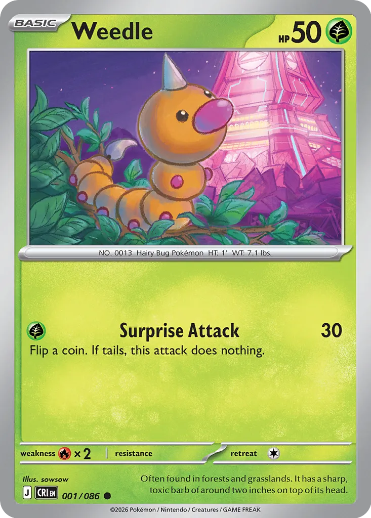 Weedle 001/086 Common